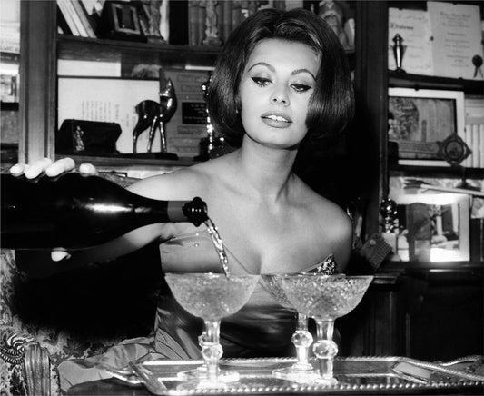 Sophia Loren Pouring Champagne